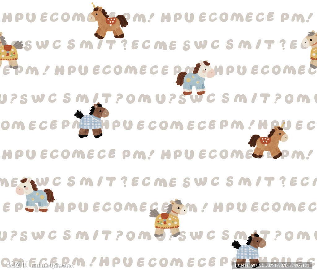 卡通动物图案背景纹理