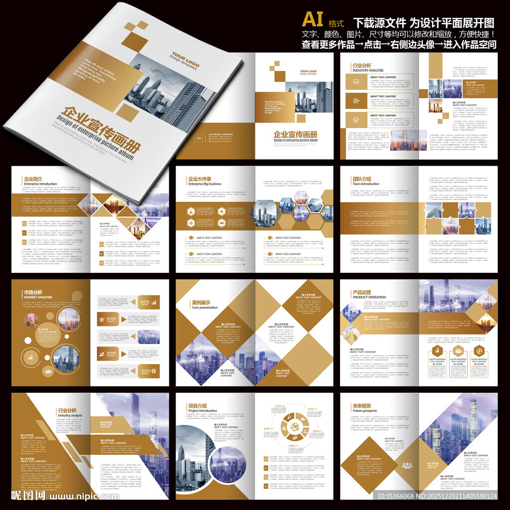 企业画册金色画册