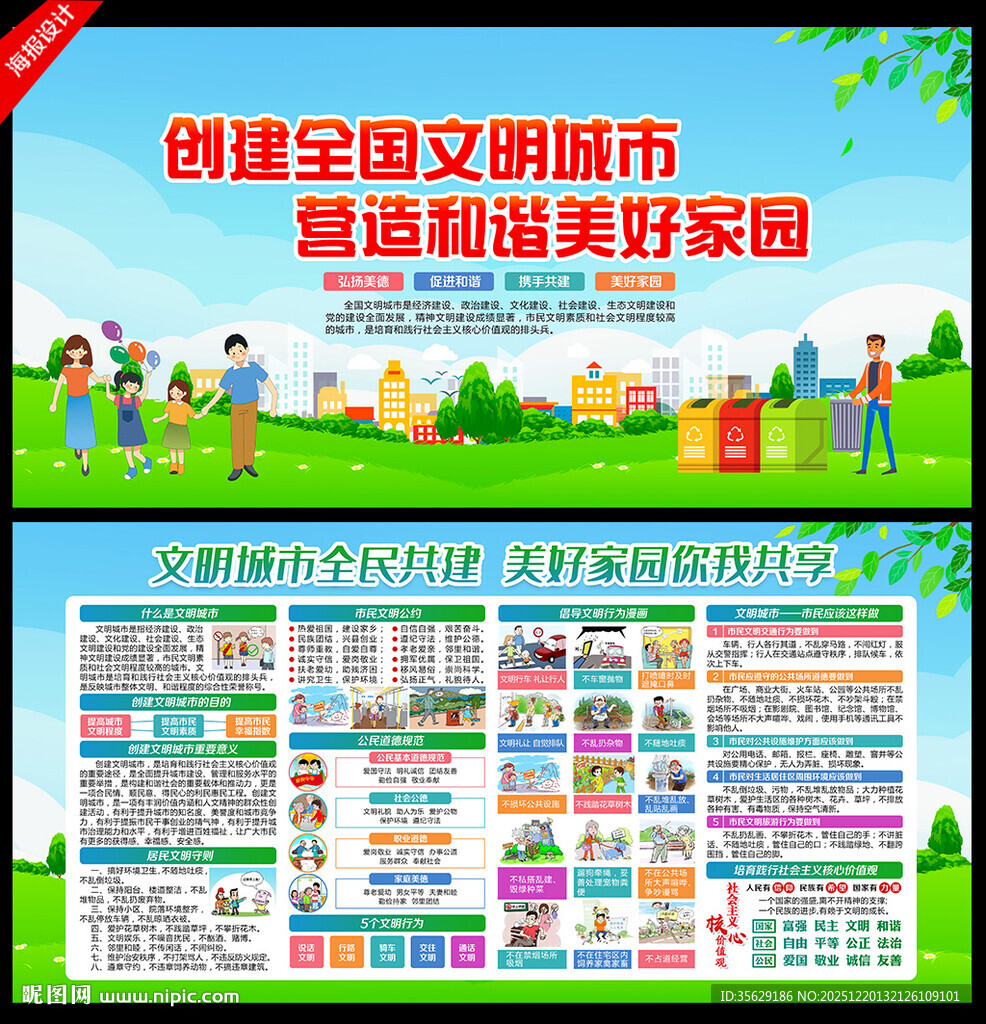 创文明城市宣传海报