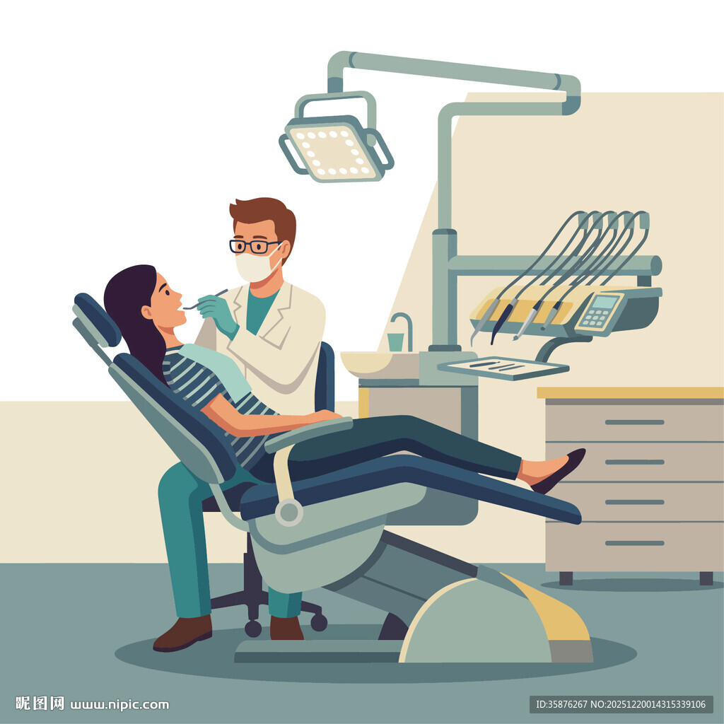 患者在牙科诊所接受治疗