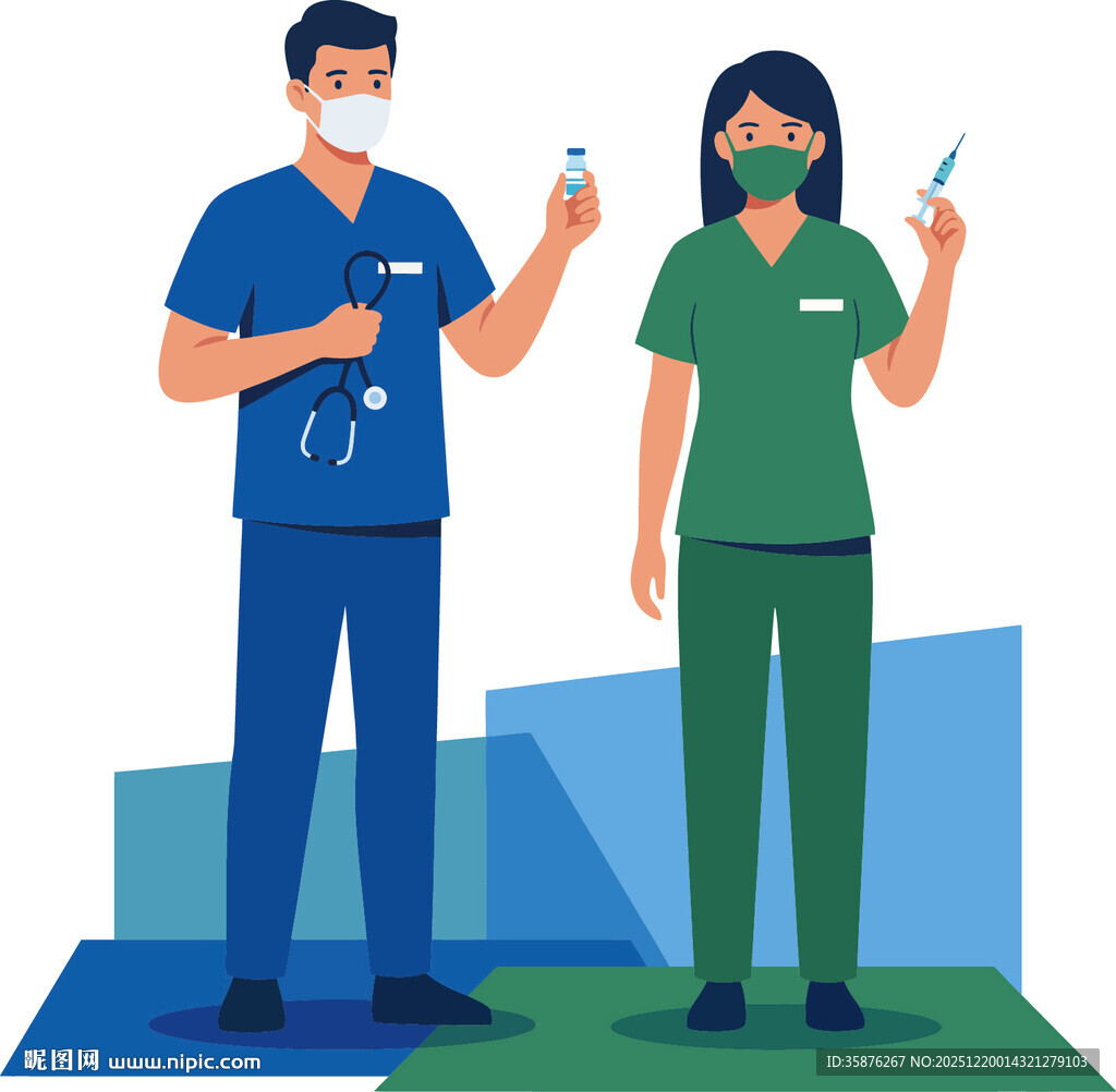 医护人员手持试管与试剂