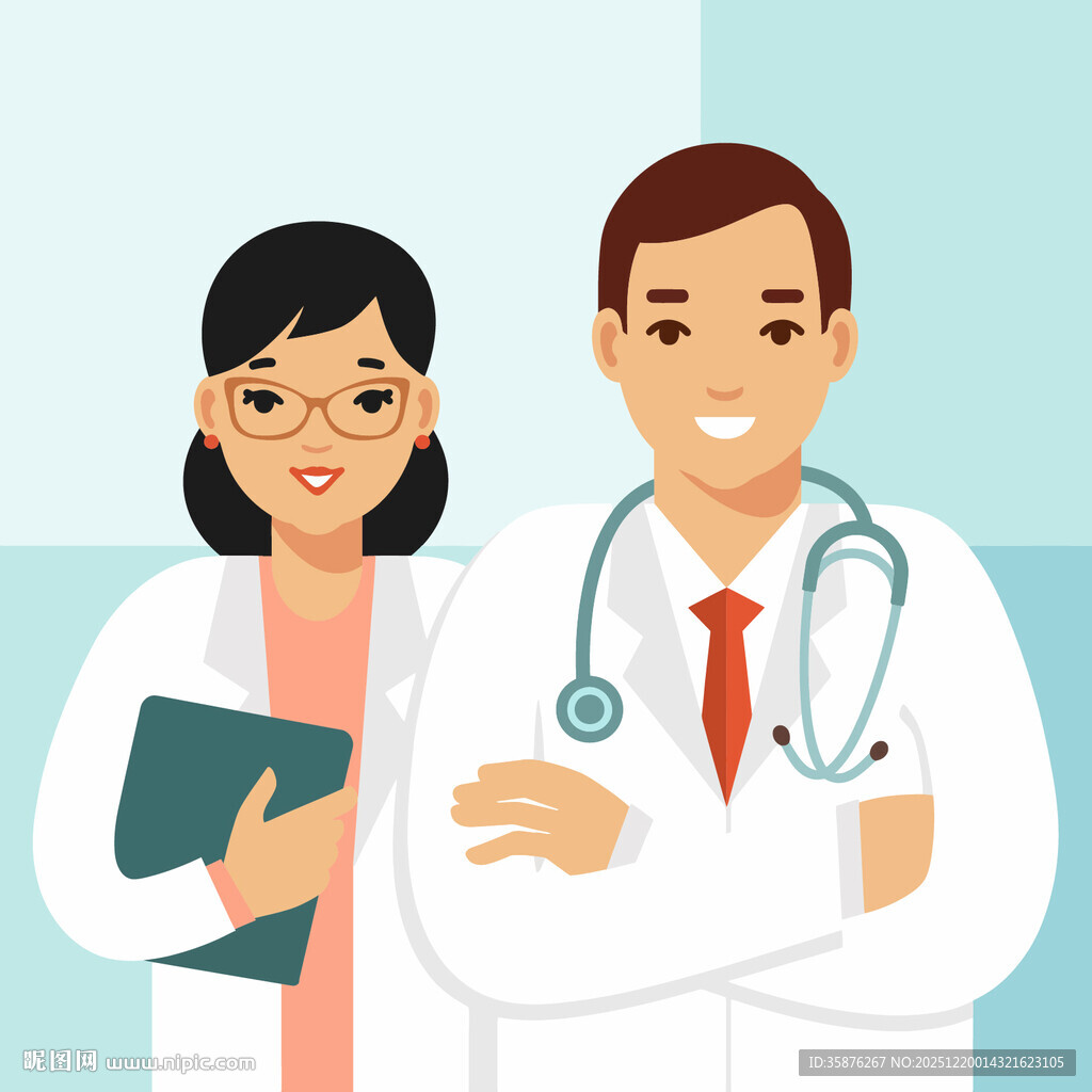 两位医护人员并肩而立