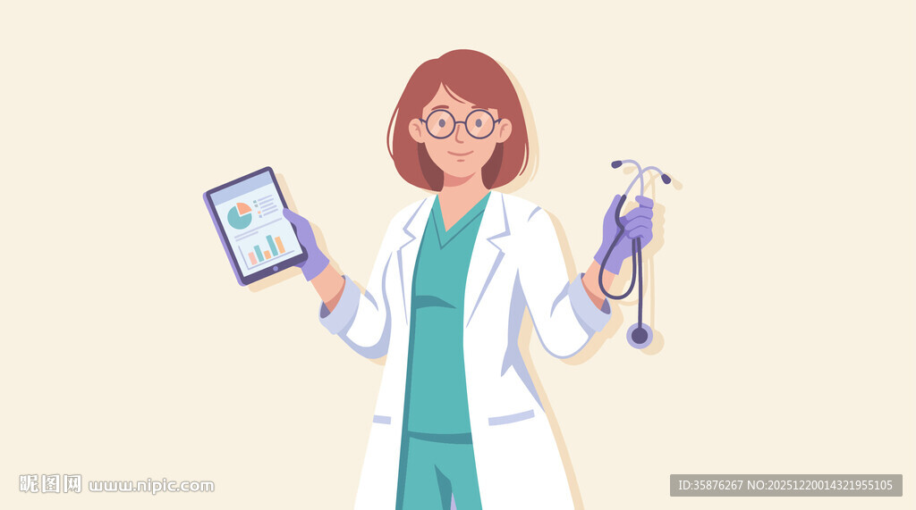 女医生手持医疗设备