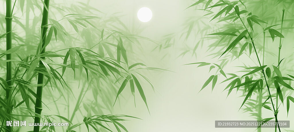 新中式水墨竹子背景墙