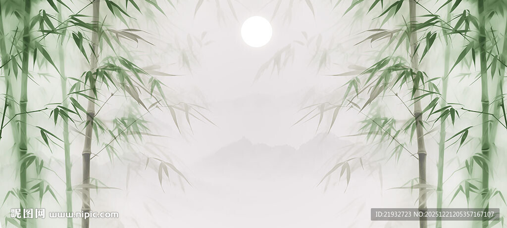 新中式竹子背景墙