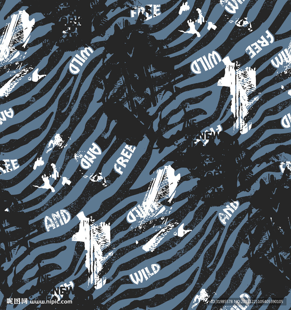 黑白斑马纹动物图案布料