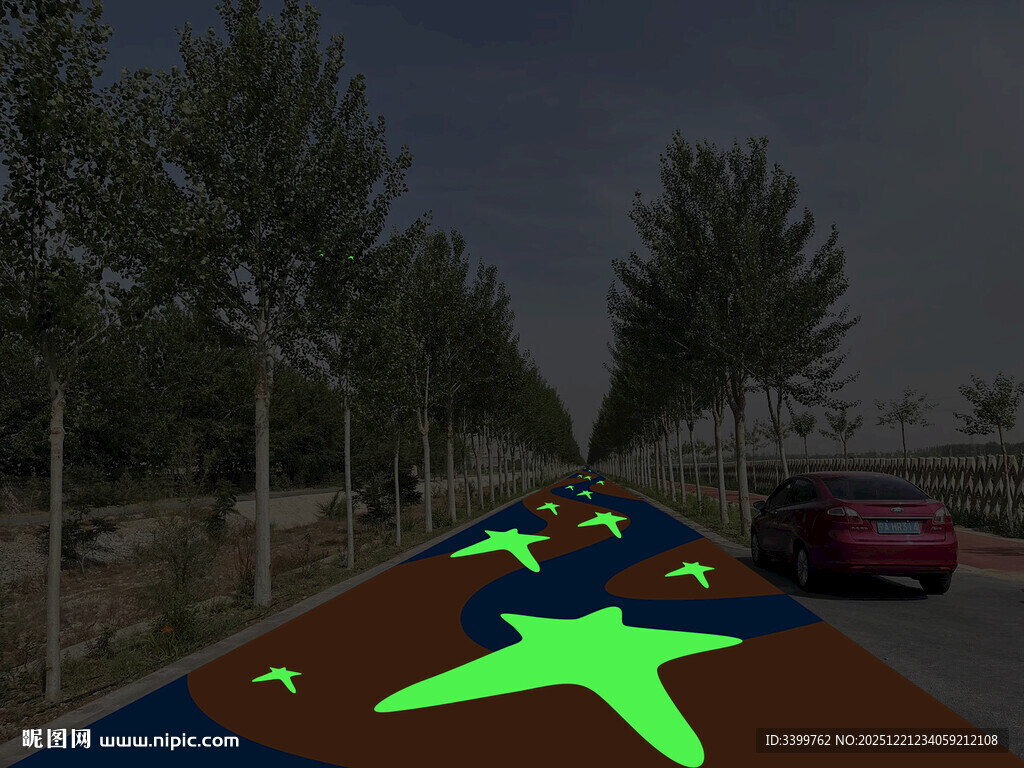 夜光路面星星图案超吸睛