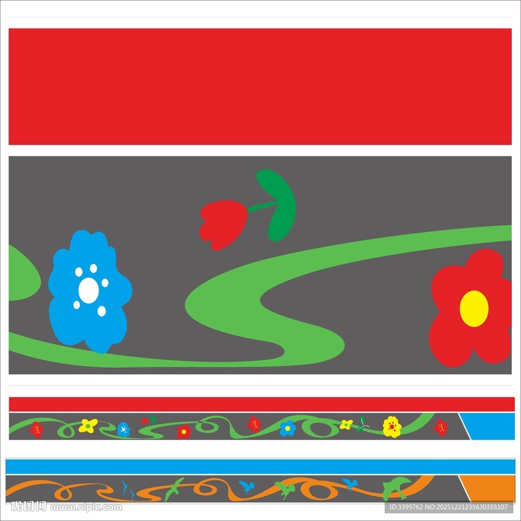 民族风几何花卉图案设计