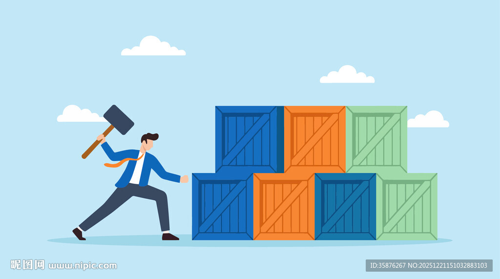 打破阻碍的商务精英