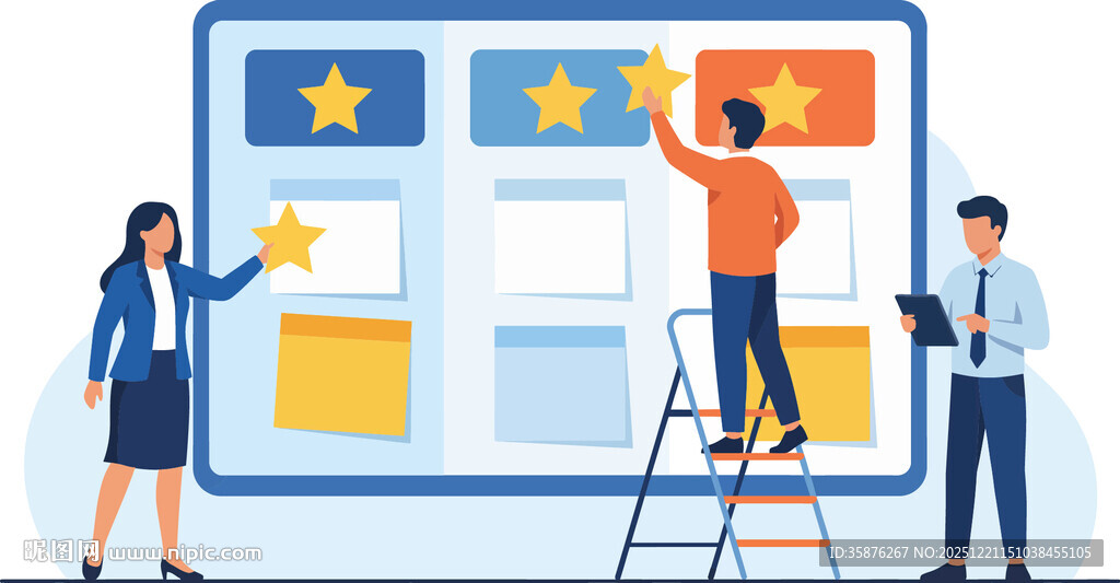 团队协作进行任务评审与绩效打星