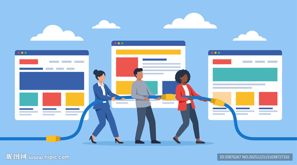 团队协作连接数字化网络与网页界