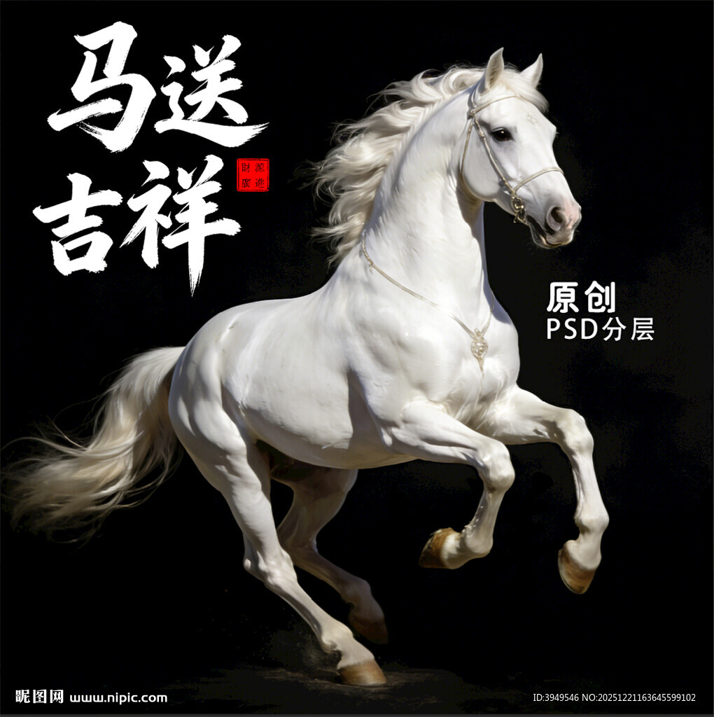 白马 马送吉祥 马 马年 