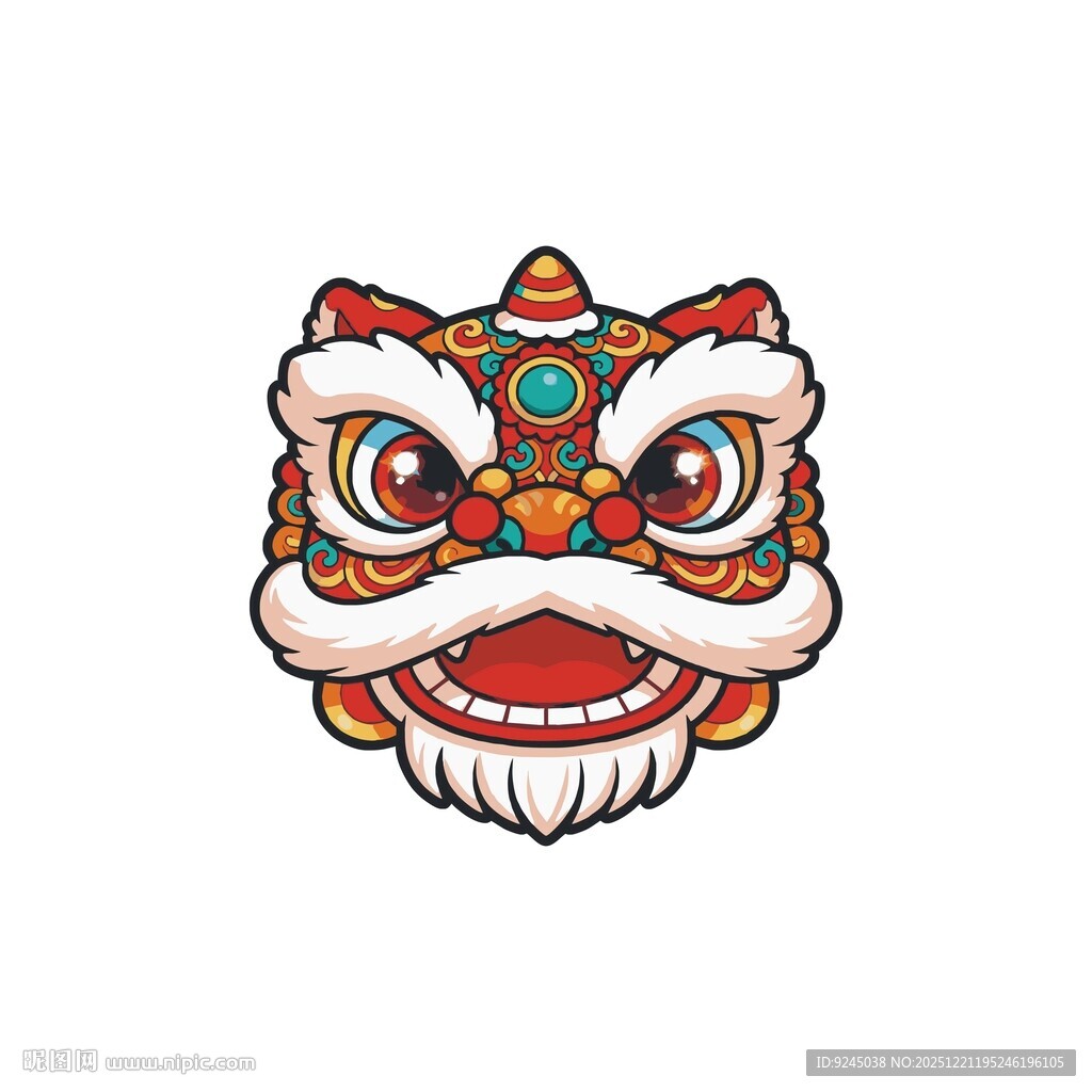 传统舞狮头图案设计