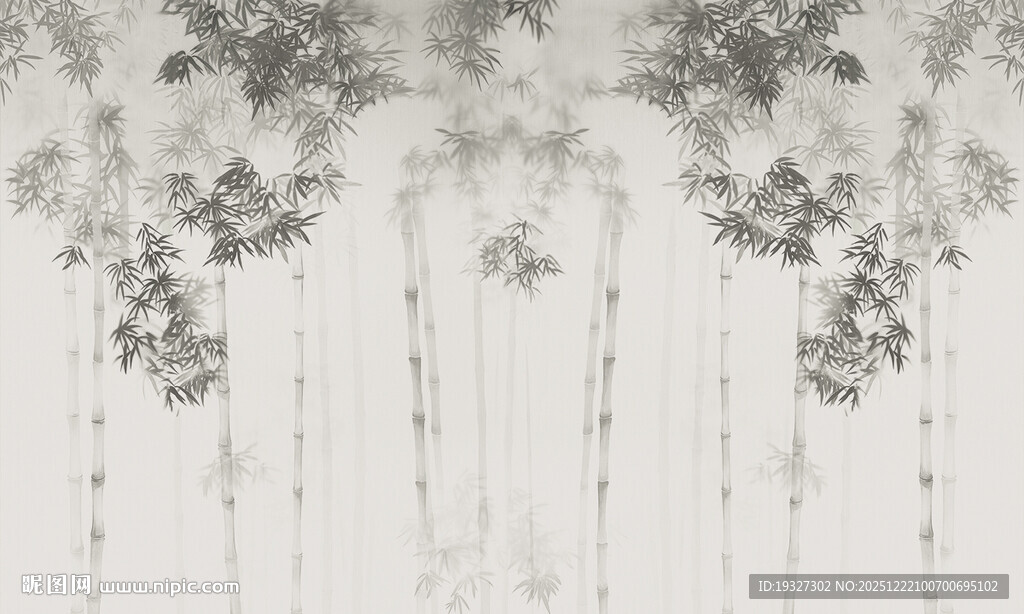 新中式灯箱水墨竹子