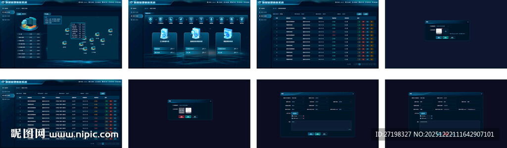 科技感大数据可视化智能界面全套