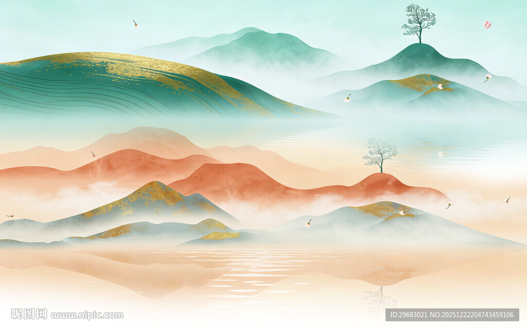 极简 意境山水新画 TIF分层