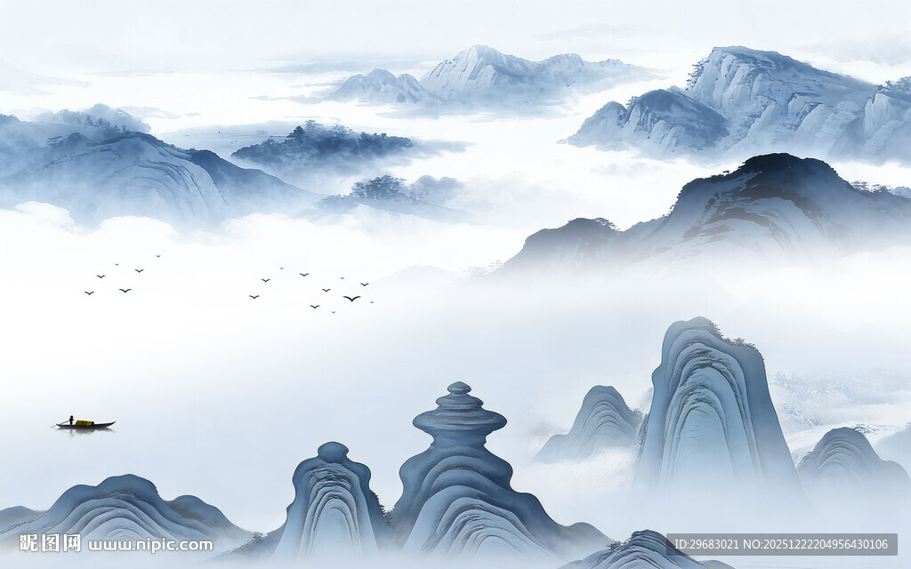 爆款 意境山水新画 TIF分层