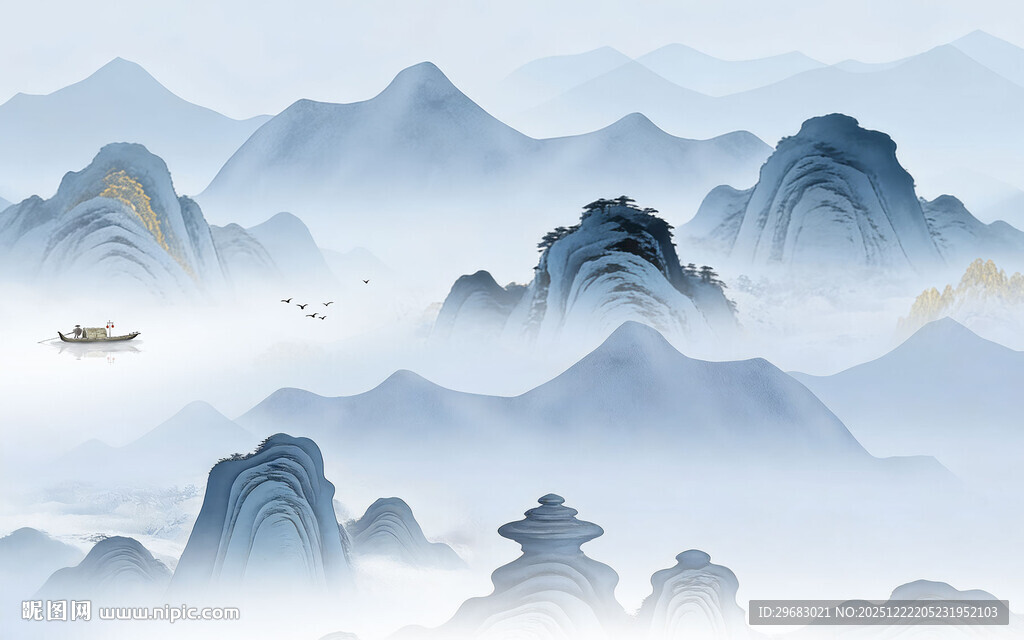 高档 意境山水新画 TIF分层