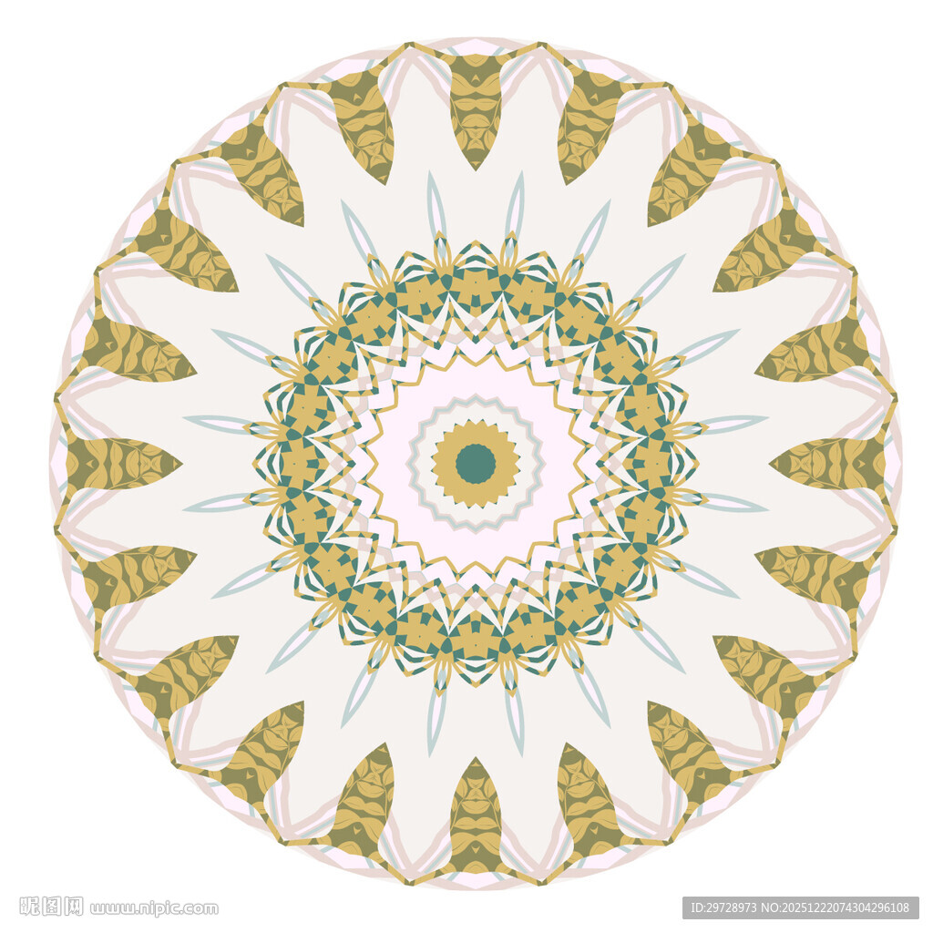 圆形简约几何抽象花纹