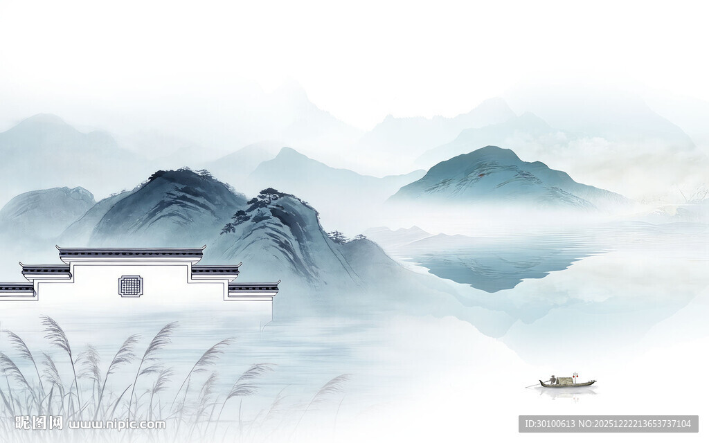 现代 高档中式山水 TIF分层