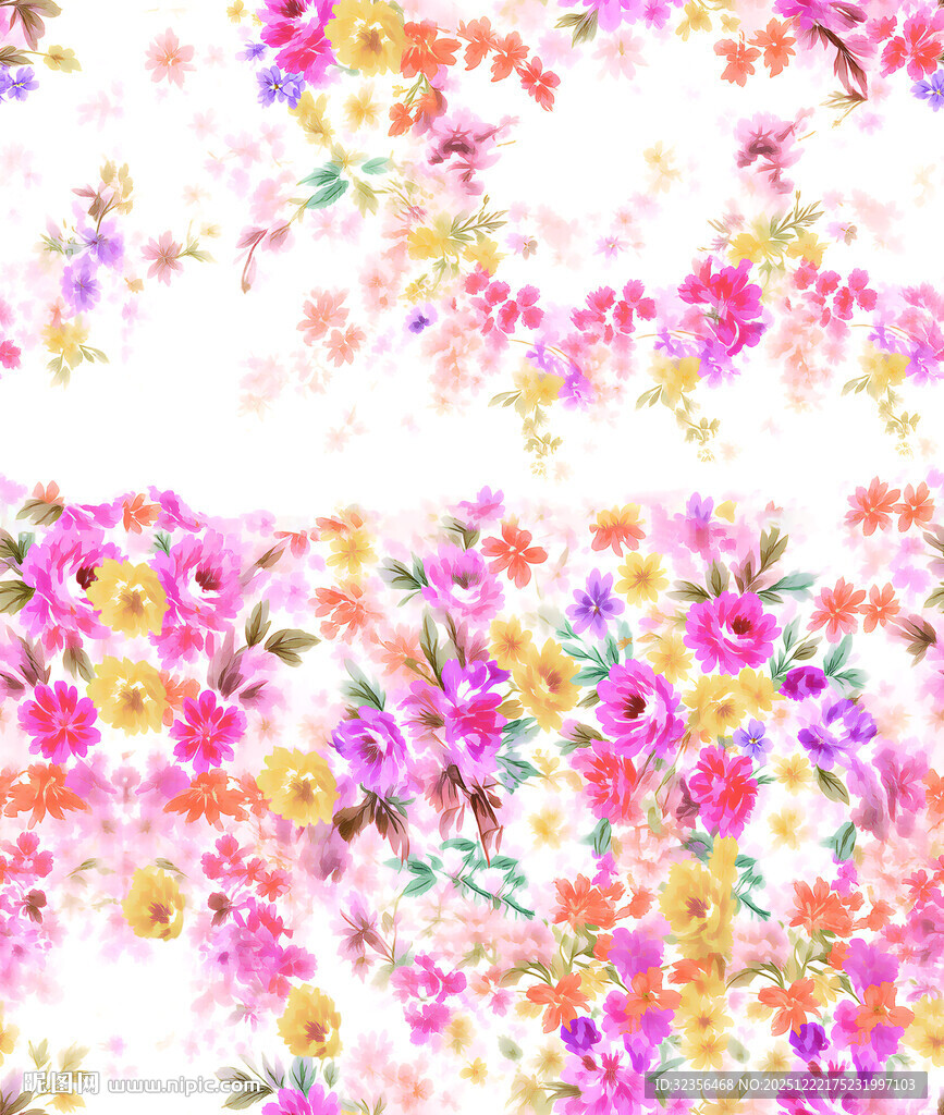 缤纷花卉图案背景