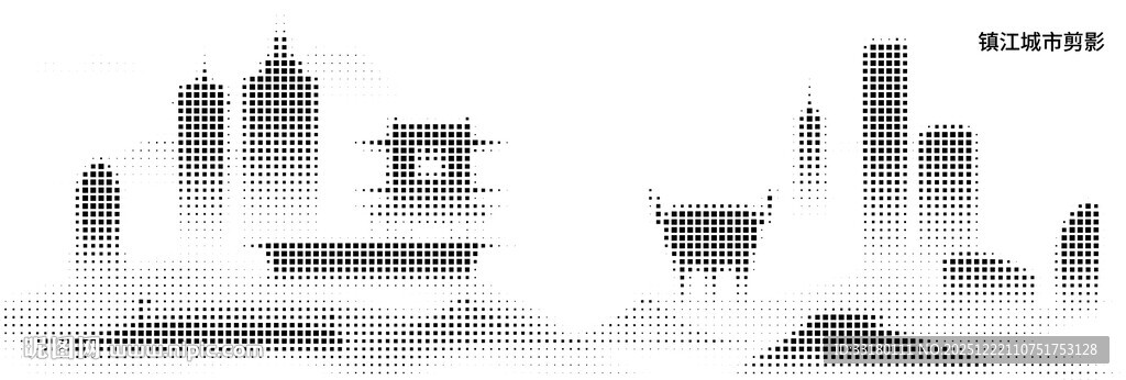 镇江地标建筑镂空图