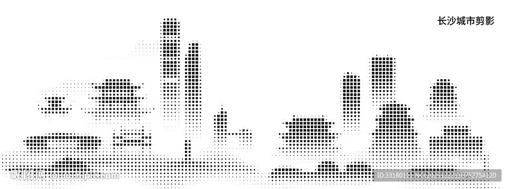 点状长沙城市剪影