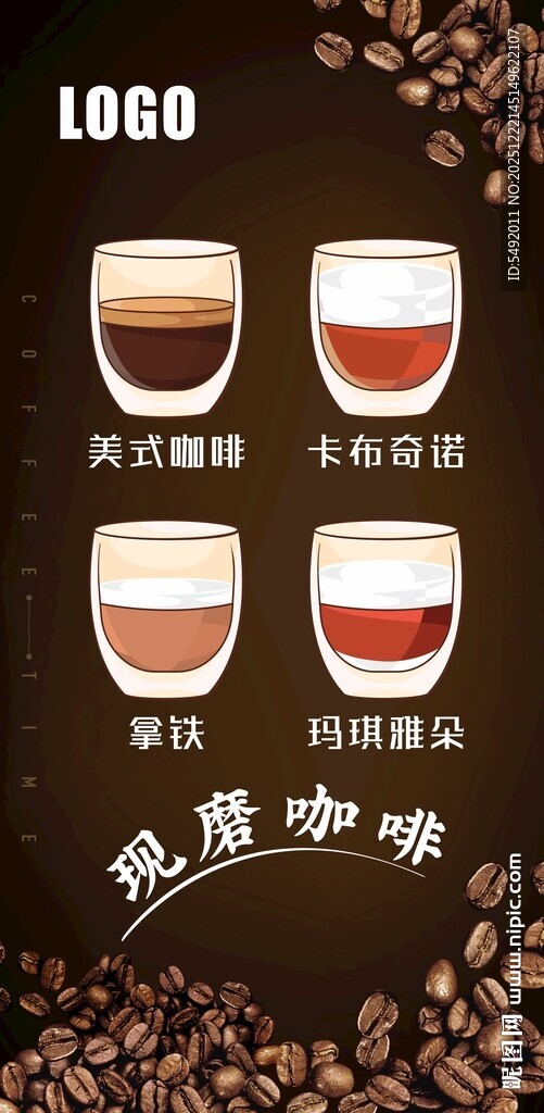 四款经典咖啡展示