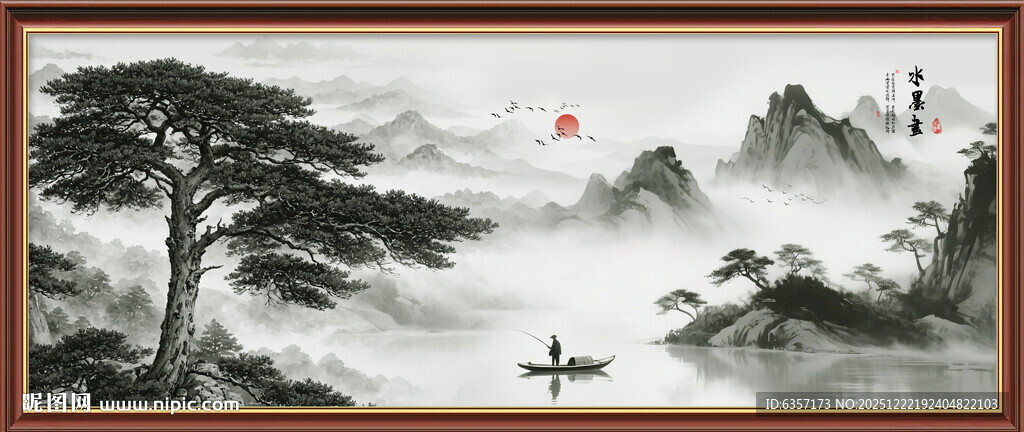 新中式禅意水墨画