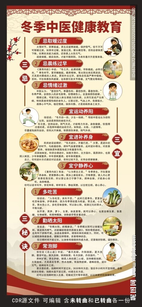 冬季中医健康教育展架