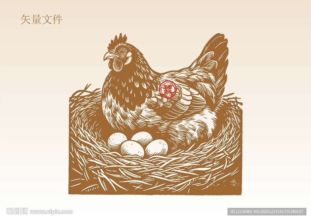 母鸡插画 鸡蛋素材