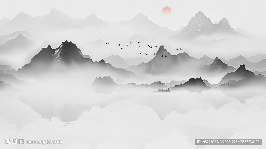 意境水墨山水电视背景