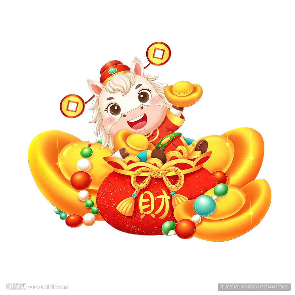 202招财萌马贺岁 金元宝相伴