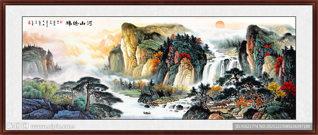 山水画走廊装饰画