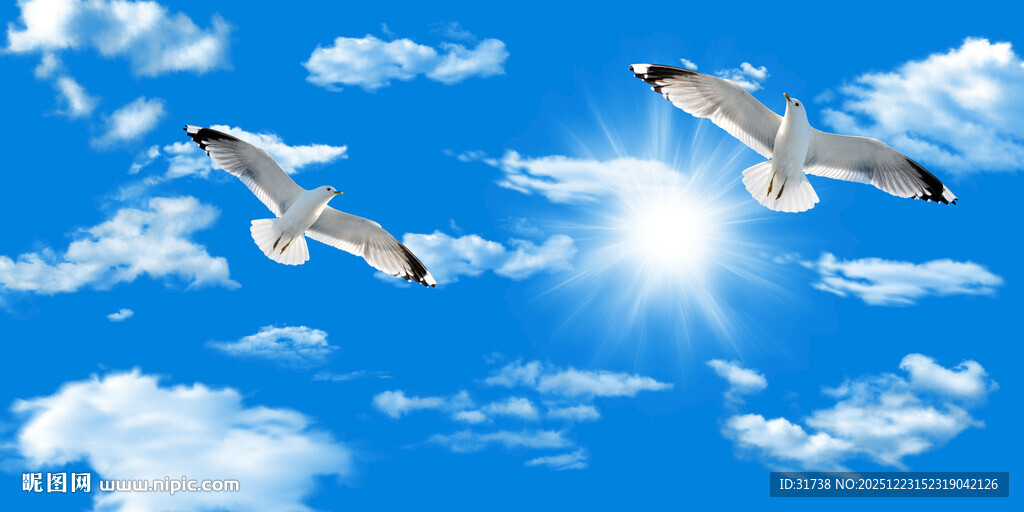 蓝天白云背景图