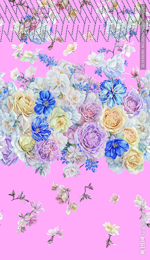 粉色花卉  定位图