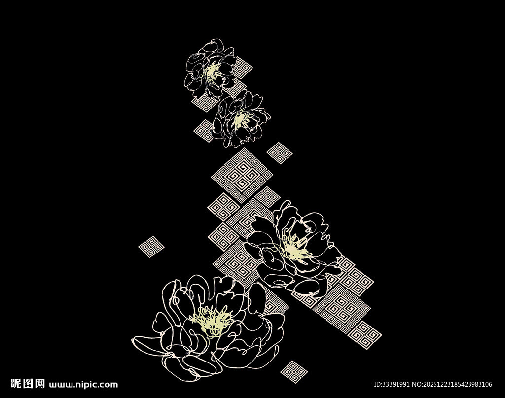 抽象几何花朵图案设计