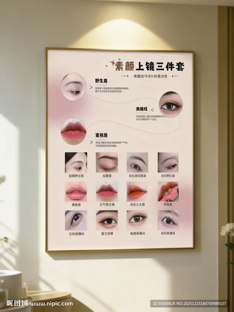 眼部唇部化妆效果展示图