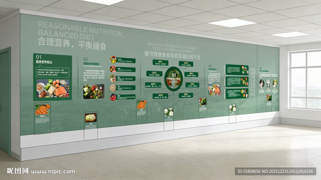 绿色食品餐饮文化墙