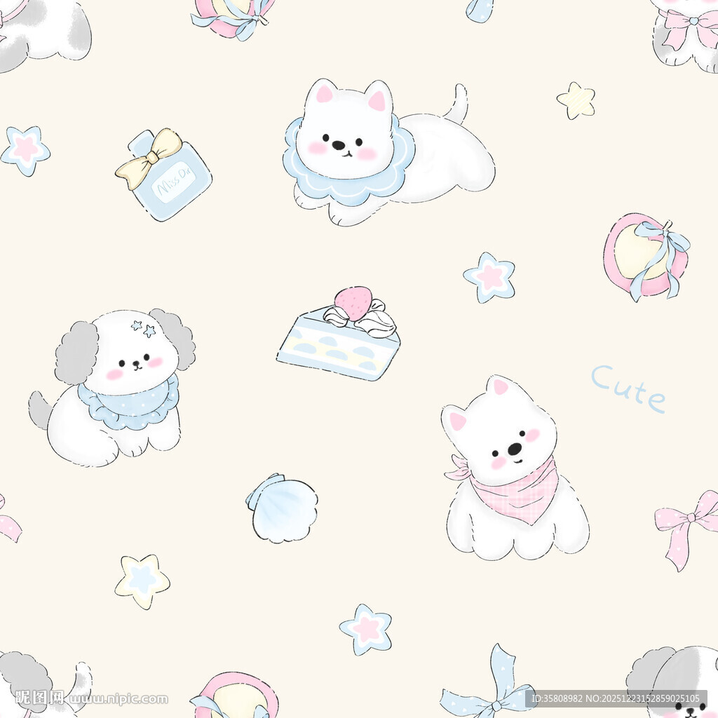 可爱萌宠卡通图案背景