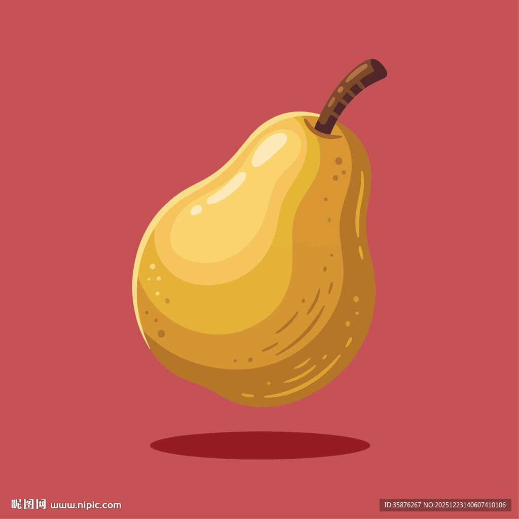 清爽黄金梨插画