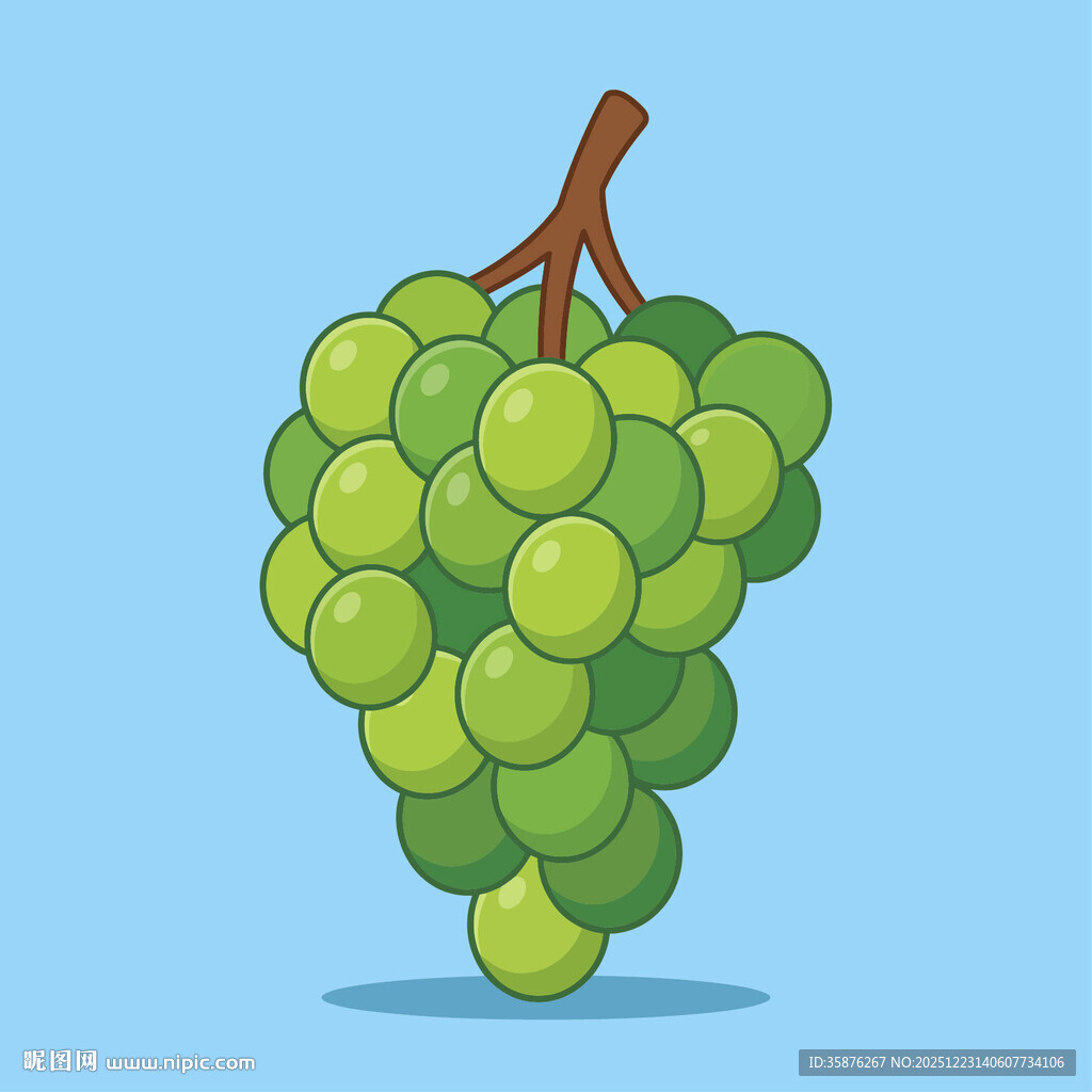 清爽绿葡萄插画