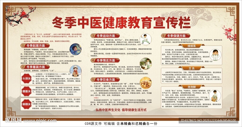 冬季中医健康教育宣传栏