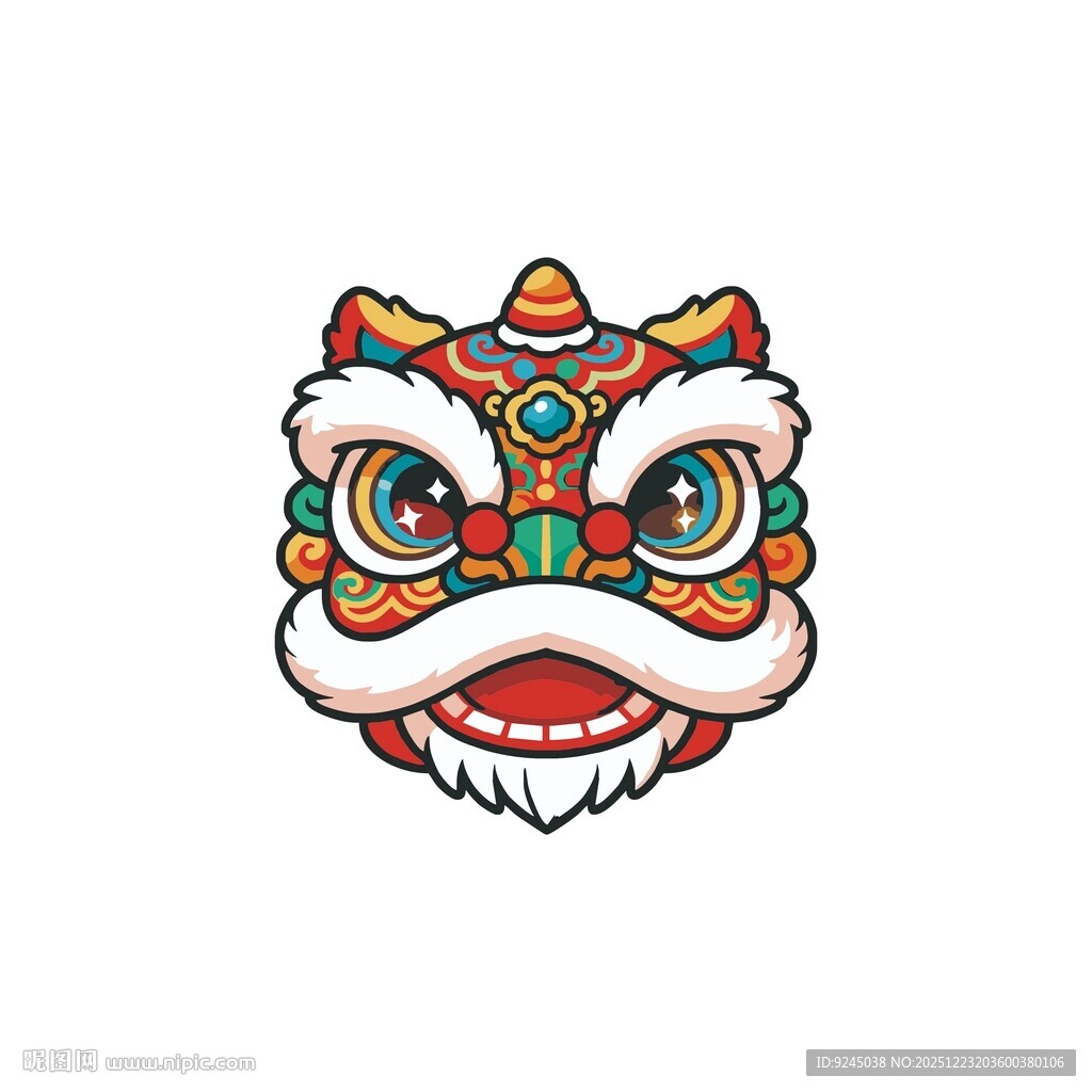 传统舞狮头图案设计