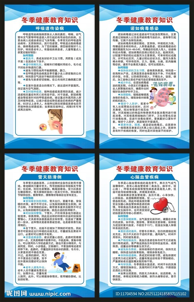 冬季健康教育知识展板