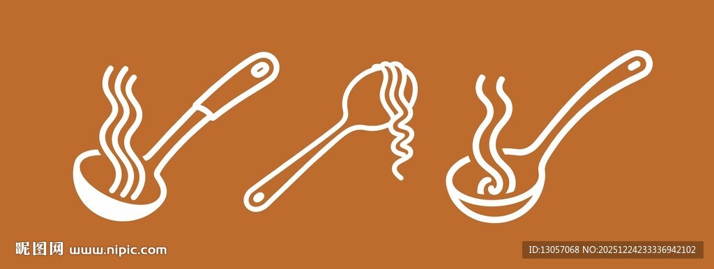 简约线条厨房炊具图标