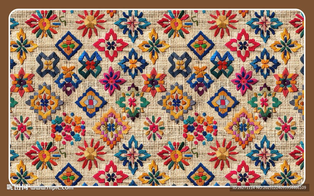 多彩几何图案民族风地毯