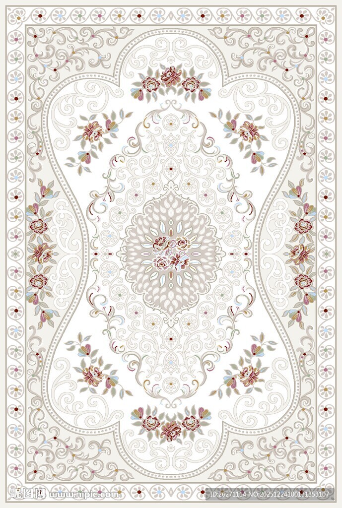 精美花卉图案地毯设计