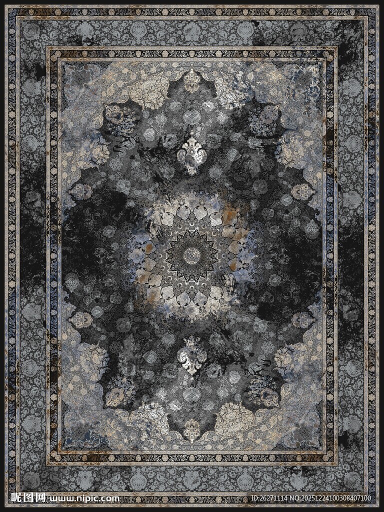 复古几何花纹地毯图案