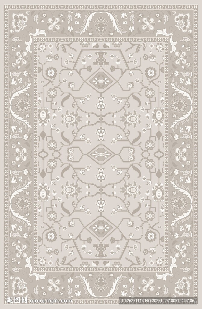 几何花纹复古风地毯图案